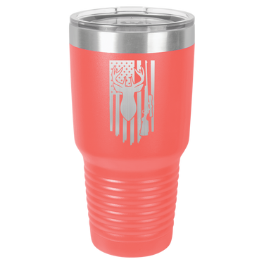 Deer-Gun-Flag Design Tumbler